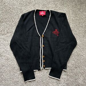 Black Vivienne Westwood Cardigan Size M S Womens Japan White Trim Women Medium